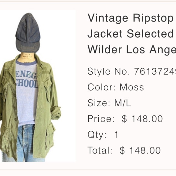 Vintage Ripstop Army Jacket Moss Size M/L - Picture 1 of 10